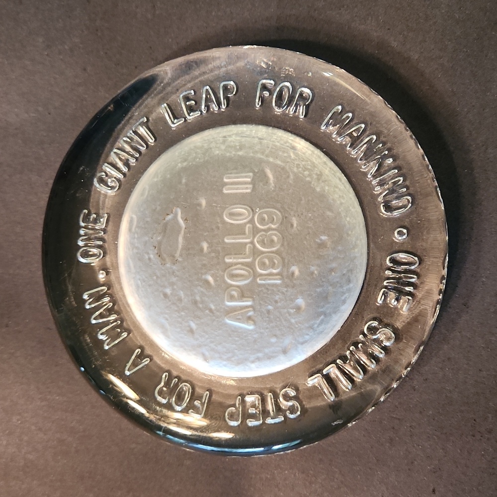 Vintage  Apollo 11 Commeroative Paperweight- Fenton WV Glass